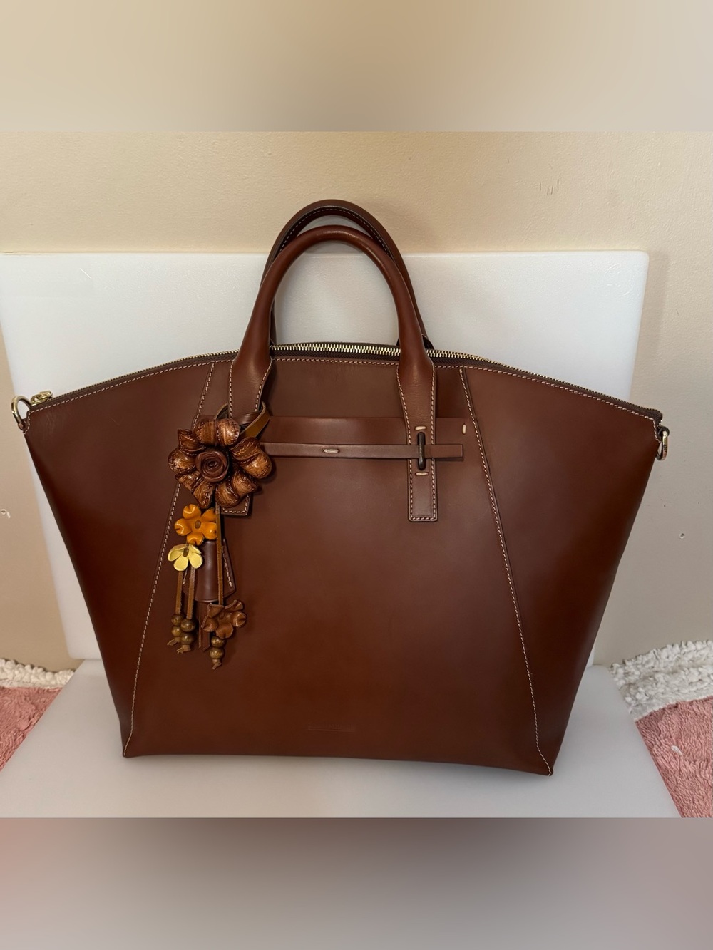 Dooney & Bourke Alto Teresa Handcrafted Brown Leather Tote